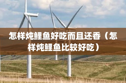 怎样炖鲤鱼好吃而且还香（怎样炖鲤鱼比较好吃）