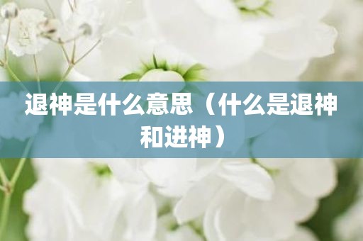 退神是什么意思（什么是退神和进神）
