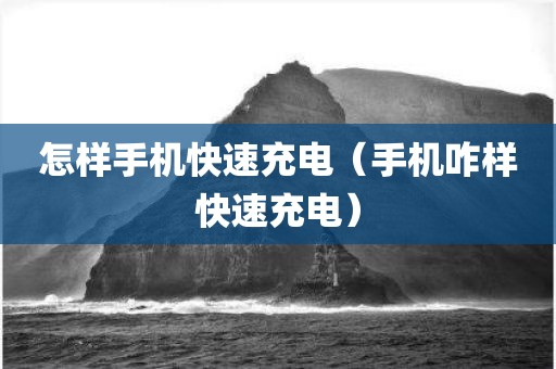怎样手机快速充电（手机咋样快速充电）