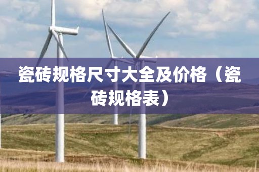 瓷砖规格尺寸大全及价格（瓷砖规格表）