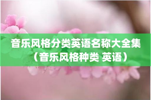 音乐风格分类英语名称大全集（音乐风格种类 英语）