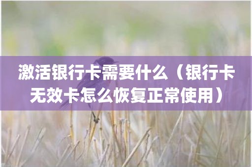 激活银行卡需要什么（银行卡无效卡怎么恢复正常使用）