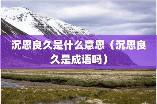 沉思良久是什么意思（沉思良久是成语吗）