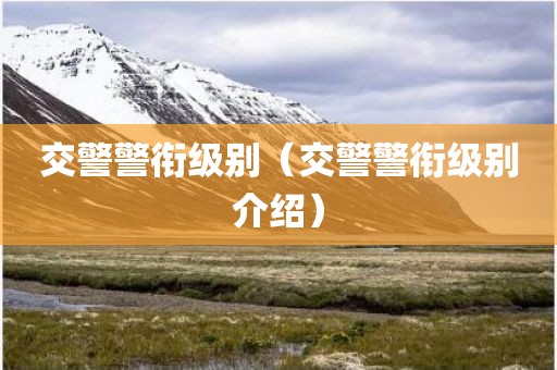 交警警衔级别（交警警衔级别介绍）
