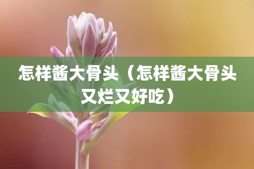 怎样酱大骨头（怎样酱大骨头又烂又好吃）