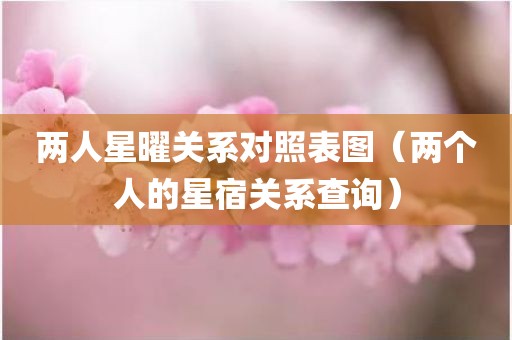 两人星曜关系对照表图（两个人的星宿关系查询）