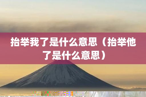 抬举我了是什么意思（抬举他了是什么意思）