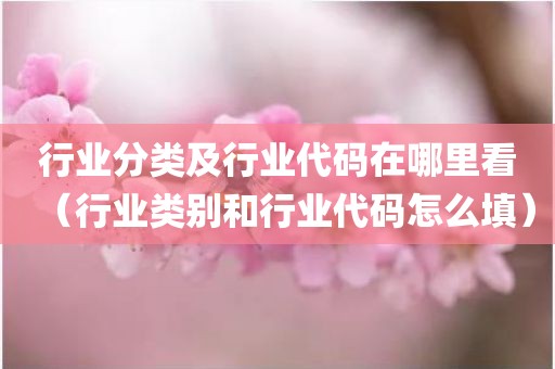 行业分类及行业代码在哪里看（行业类别和行业代码怎么填）