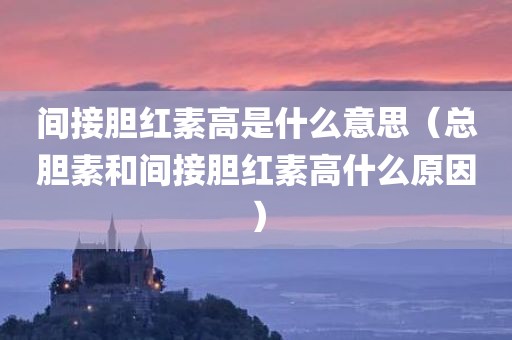 间接胆红素高是什么意思（总胆素和间接胆红素高什么原因）