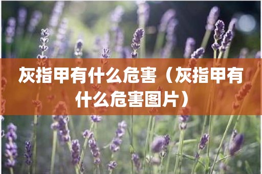 灰指甲有什么危害（灰指甲有什么危害图片）