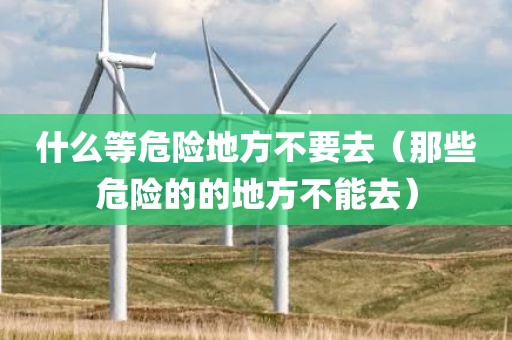 什么等危险地方不要去（那些危险的的地方不能去）