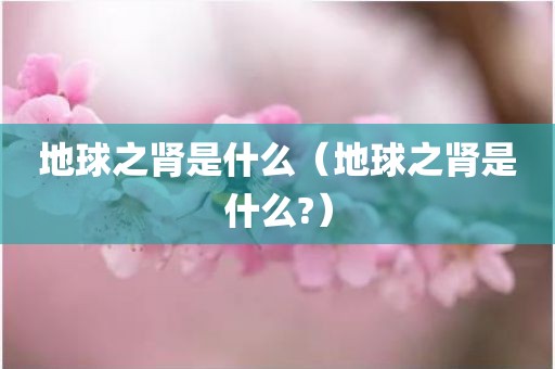 地球之肾是什么（地球之肾是什么?）