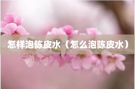 怎样泡陈皮水（怎么泡陈皮水）