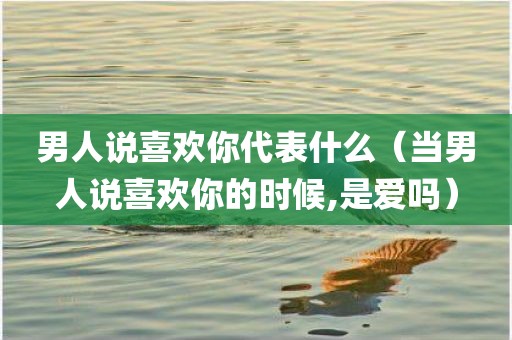 男人说喜欢你代表什么（当男人说喜欢你的时候,是爱吗）