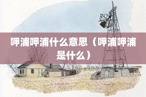 呷浦呷浦什么意思（呷浦呷浦是什么）