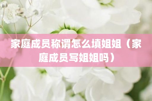 家庭成员称谓怎么填姐姐（家庭成员写姐姐吗）