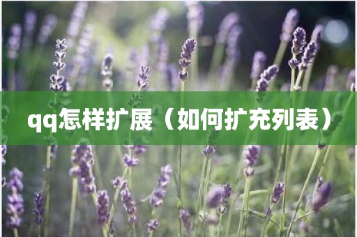 qq怎样扩展（如何扩充列表）