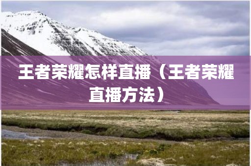 王者荣耀怎样直播（王者荣耀直播方法）