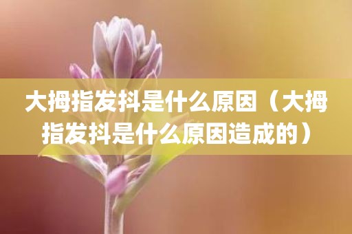大拇指发抖是什么原因（大拇指发抖是什么原因造成的）