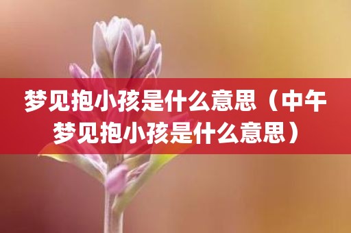梦见抱小孩是什么意思（中午梦见抱小孩是什么意思）