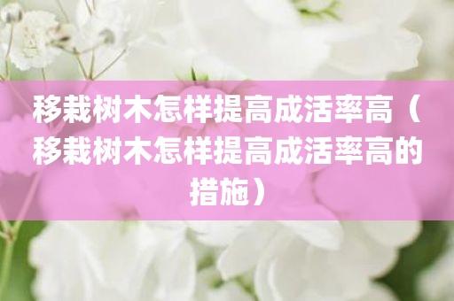 移栽树木怎样提高成活率高（移栽树木怎样提高成活率高的措施）