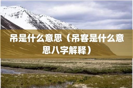 吊是什么意思（吊客是什么意思八字解释）