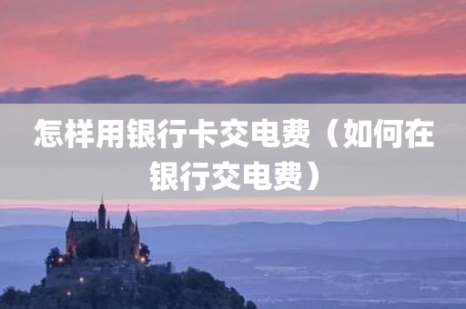 怎样用银行卡交电费（如何在银行交电费）