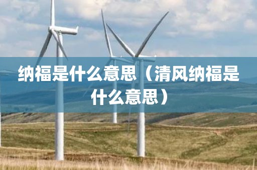 纳福是什么意思（清风纳福是什么意思）