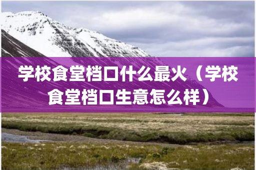 学校食堂档口什么最火（学校食堂档口生意怎么样）