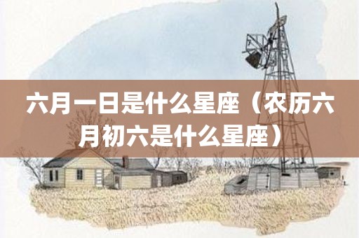 六月一日是什么星座（农历六月初六是什么星座）