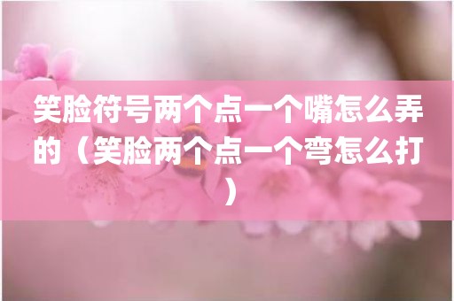 笑脸符号两个点一个嘴怎么弄的（笑脸两个点一个弯怎么打）