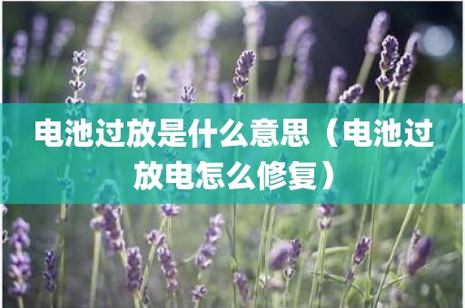 电池过放是什么意思（电池过放电怎么修复）
