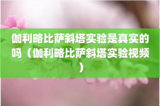 伽利略比萨斜塔实验是真实的吗（伽利略比萨斜塔实验视频）