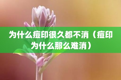 为什么痘印很久都不消（痘印为什么那么难消）