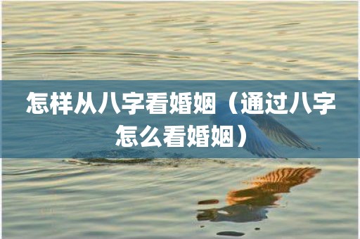 怎样从八字看婚姻（通过八字怎么看婚姻）