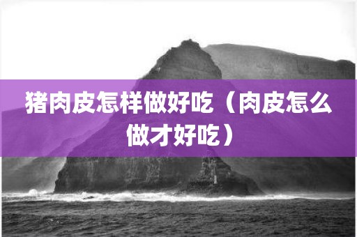 猪肉皮怎样做好吃（肉皮怎么做才好吃）
