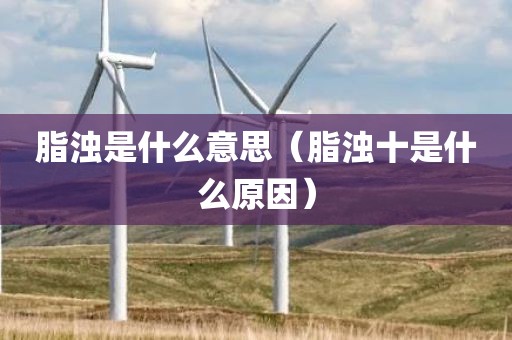 脂浊是什么意思（脂浊十是什么原因）