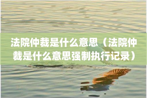 法院仲裁是什么意思（法院仲裁是什么意思强制执行记录）