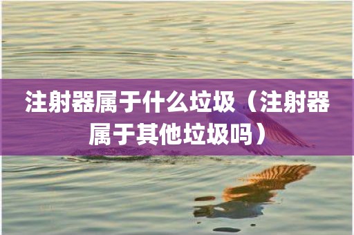 注射器属于什么垃圾（注射器属于其他垃圾吗）