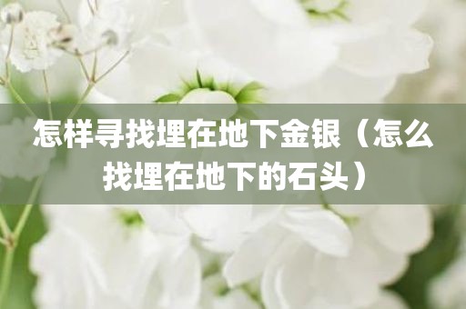 怎样寻找埋在地下金银（怎么找埋在地下的石头）