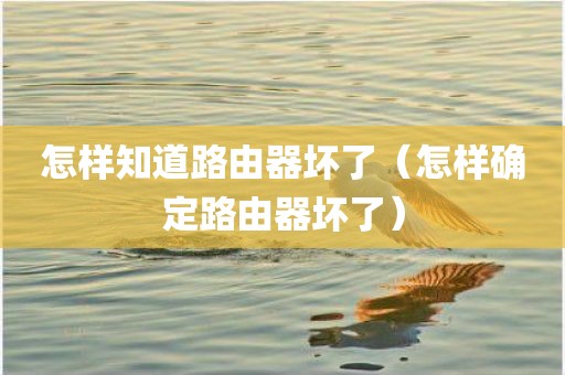 怎样知道路由器坏了（怎样确定路由器坏了）