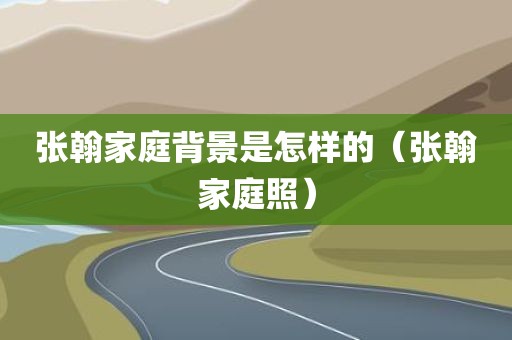 张翰家庭背景是怎样的（张翰家庭照）