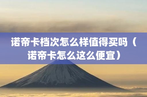 诺帝卡档次怎么样值得买吗（诺帝卡怎么这么便宜）
