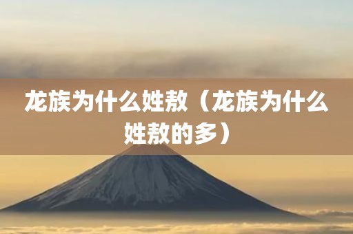 龙族为什么姓敖（龙族为什么姓敖的多）