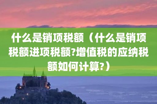 什么是销项税额（什么是销项税额进项税额?增值税的应纳税额如何计算?）