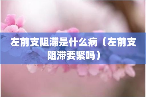左前支阻滞是什么病(左前支阻滞要紧吗)