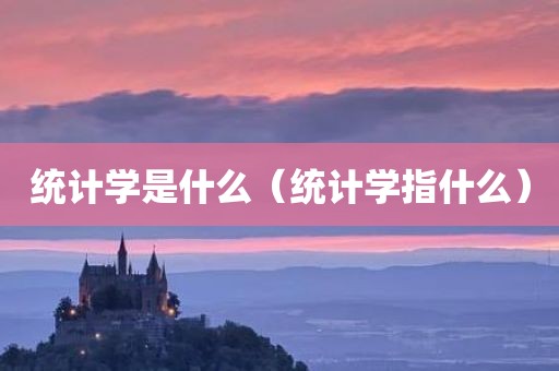 统计学是什么（统计学指什么）