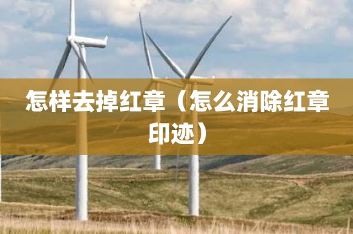 怎样去掉红章（怎么消除红章印迹）