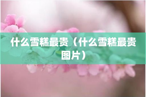 什么雪糕最贵（什么雪糕最贵图片）