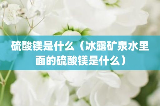 硫酸镁是什么（冰露矿泉水里面的硫酸镁是什么）